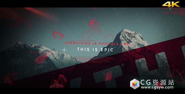 AE模板-4K史诗电影幻灯片UHD科技元素宣传片开场 This is Epic – Cinematic Slideshow 免费下载