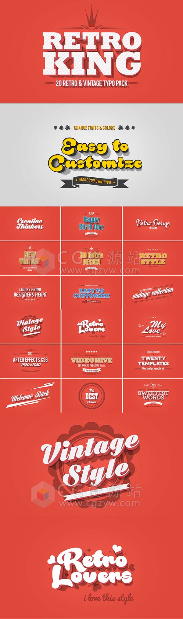 AE模板-20组抽象动画游戏复古MG卡通文字标题-图片2