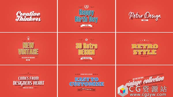 AE模板-20组抽象动画游戏复古MG卡通文字标题-图片1