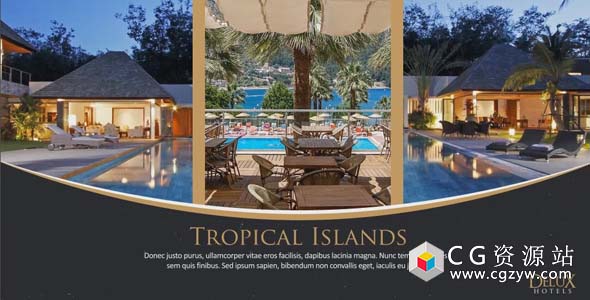 AE模板-豪华酒店幻灯片房地产度假村展示片头 Luxury Hotel Slides 免费下载