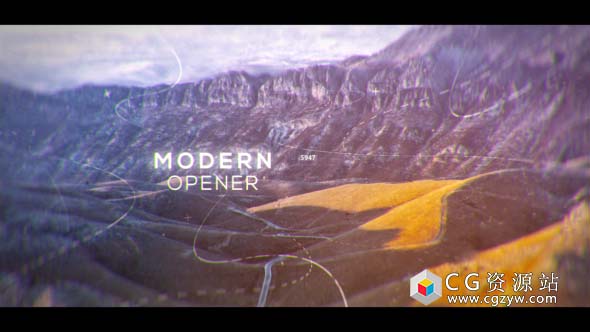 AE模板-现代视差幻灯片时尚线条图片开场 Modern Parallax Opener Slideshow