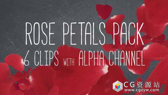 视频素材-浪漫情人节婚礼玫瑰花瓣漂落心形花转场素材Rose Petals Pack