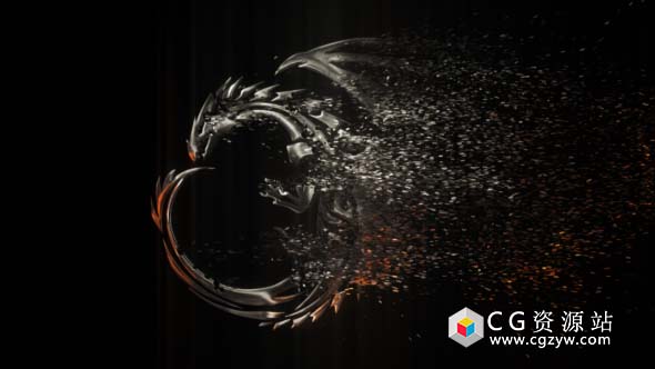 AE模板-优雅的粒子标志破碎消散Logo展示 Elegant Particle Logo