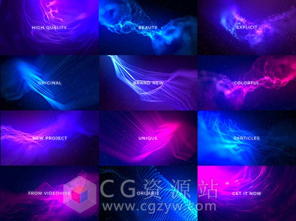 AE模板-优雅粒子背景线条文字标题动画电影年会片头宣传片开场