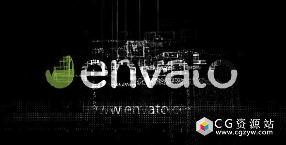 AE模板3种动画数字标志毛刺扭曲标动画logo片头Digital Logo Reveal 3 in 1免费下载