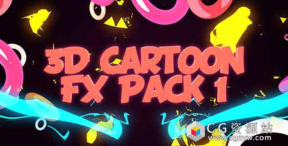 C4D工程三维卡通FX闪电元素MG动画元素 3D Cartoon FX Pack 1