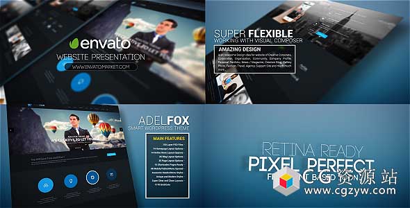 AE模板-网站电子商务宣传图文幻灯片开场Website Promo Presentation