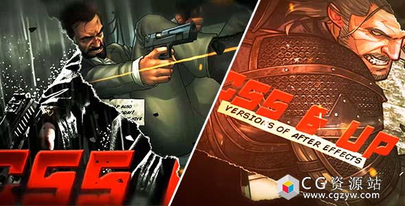 AE模板-动作漫画宣传视频人物介绍开场动画Comic Strip 4 免费下载