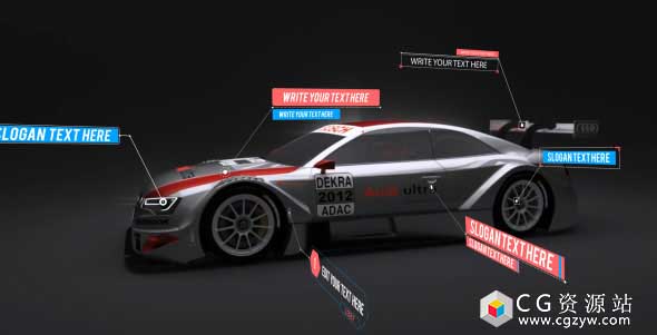 AE模板-70组高科技呼叫字幕条指示线HUD线条动画