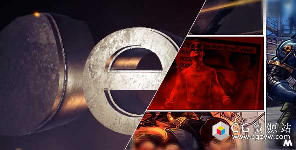 AE模板-E3D电影漫画介绍三维Logo动画开场 Comic Intro 免费下载