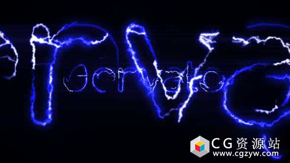 AE模板-电影的标志电流描边动画Logo展示 Electric Logo Opener