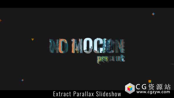 AE模板-提取视差幻灯片色彩分离三维图片展示片头 Extract Parallax Slideshow