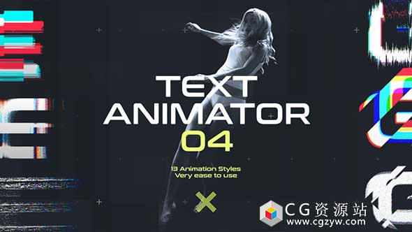 AE模板-文本动画运动毛刺标题 Text Animator 04 Motion Glitch Titles