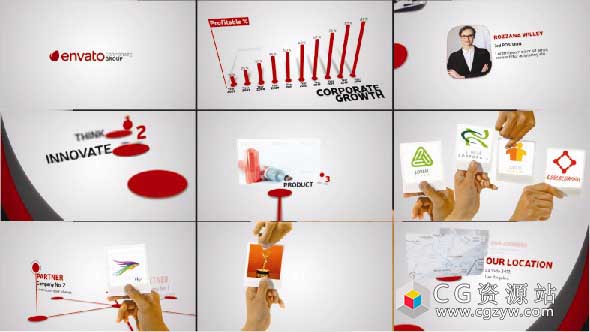 AE模板-公司企业商务简介手势动画展示Corporate Profile With Hand Gestures