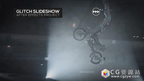 AE模板-毛刺幻灯片城市宣传片片头视频介绍开场 Glitch Slideshow