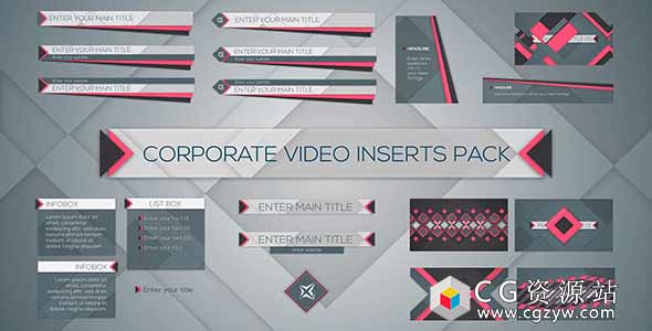 AE模板-商务企业公司视频片头字幕条栏目包装 Corporate Video Inserts Pack 免费下载