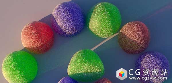 C4D教程-软糖建模材质渲染结合Octane渲染器 Cinema 4D – Realistic Gumdrops with Octane Render Tutorial