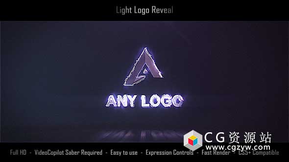 AE模板-电影能量描边Logo动画展示 Light Logo Reveal