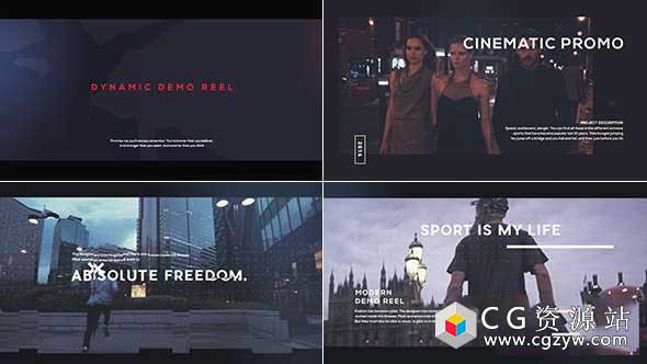 AE模板-体育旅游视频宣传片开场 Demo Reel 免费下载