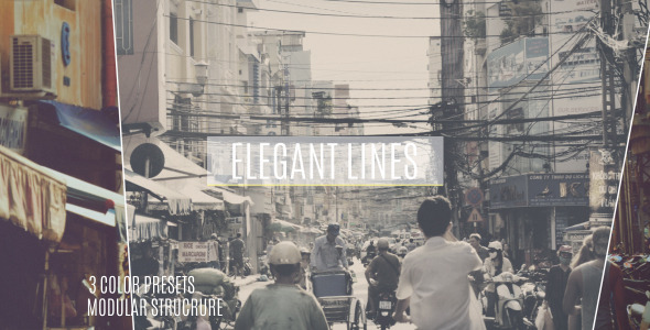 AE模板-优雅线条幻灯片分屏滑动图片展示 Elegant Lines Slideshow