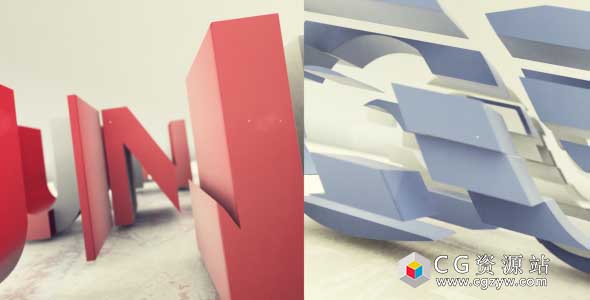 AE模板-E3D三维碎片汇聚组合Logo动画 Clean Pieces免费下载