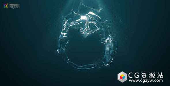 AE模板-液体标志介绍水流汇聚Logo动画 Water Logo