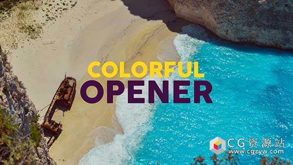 AE模板-快乐假期彩色时尚文字标题图片开场 Colorful Opener