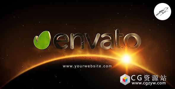 AE模板-星球地平线背光穿射Logo动画 Space Logo 2