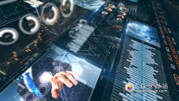 AE模板-高科技信息图表企业金融财务HUD包装动画 Corporate Finance HUD Pack and Opener