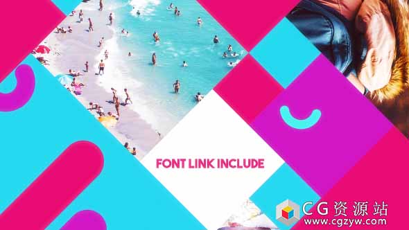 AE模板-时尚多彩夏季旅游照片包装片头 Simple Colorful Opener 免费下载