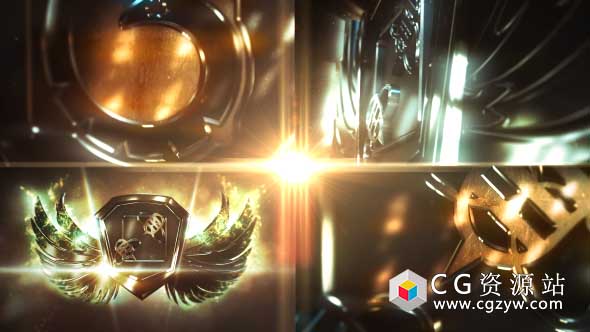 AE模板-金属翼标志三维Logo文字动画 Metal Wings Logo 免费下载