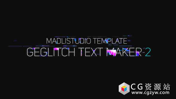 AE模板-科技感闪烁毛刺文字标题动画 Ge Glitch Text Maker 2