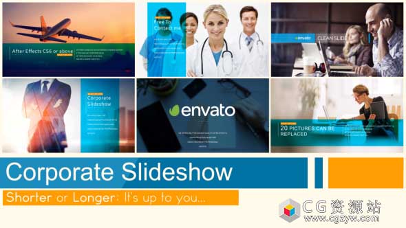 AE模板-干净公司企业图文幻灯片动画片Corporate Slideshow免费下载