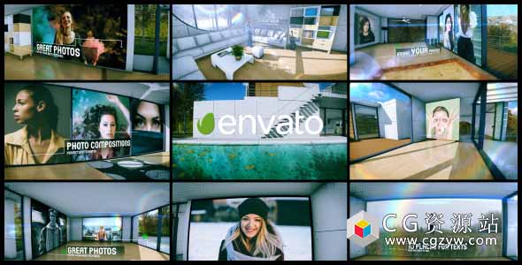 AE模板-优雅环境幻灯片房屋室内图片展览片头 Elegant Ambient Slideshow