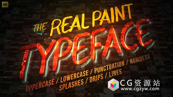AE模板-油漆绘画手写文字动画工具包 Real Paint Typeface Kit