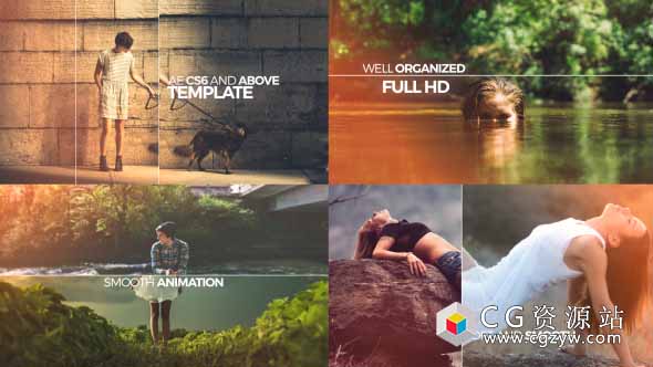 AE模板-干净优雅公司动态文字图片展示开场 Elegant Opener Slideshow