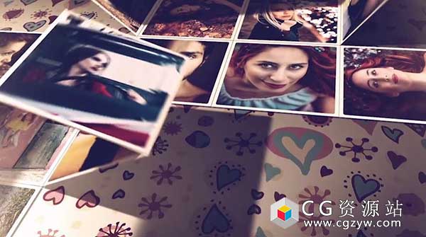 AE模板-时尚多张照片幻灯片纪念日圣诞节假期特殊场合相册旅游新产品推出展示