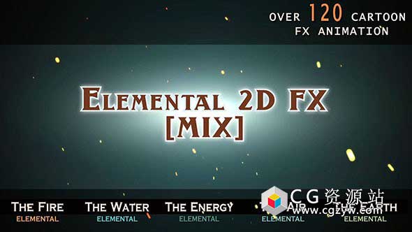 AE模板-120组风火水雷电手绘卡通漫画游戏MG动画元素-图片1