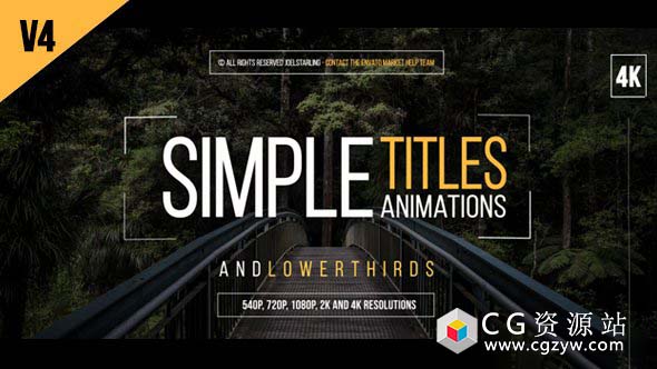 AE模板-30个简单的标题人名字幕条动画 30 Simple Titles V4