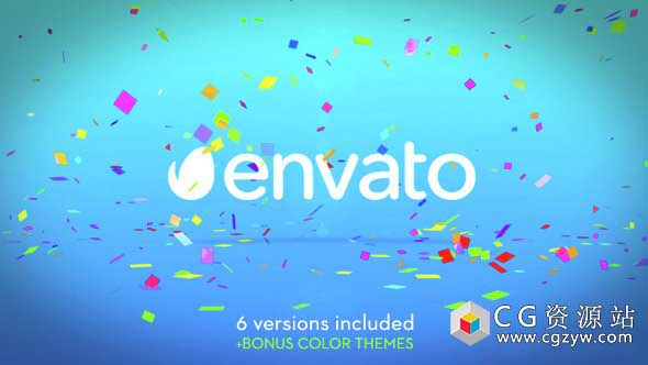 AE模板-五彩纸屑标志飘落Logo动画 Confetti Logo