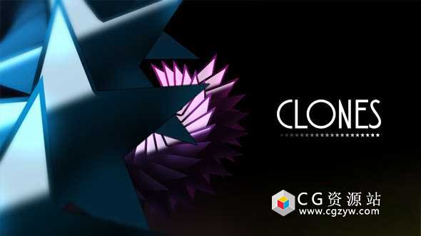 AE模板-4k简单时尚3D图形克隆复制动画 Clones
