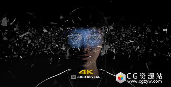 AE模板-VR眼镜虚拟可视化标志Logo动画 Virtual Reality 4K Logo Reveal