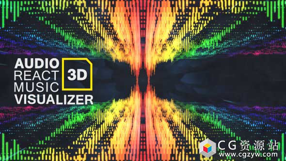 AE模板-三维空间音乐波形节奏可视化VJ大屏幕动画