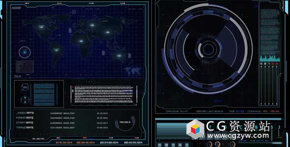 视频素材-高科技HUD仪表板控制界面高清素材 HUD Dashboard Control Interface