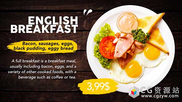 AE模板-干净美味食品餐厅宣传包装 Food Market