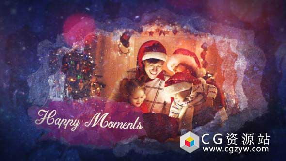 AE模板-假期介绍新年冬天雪花幻灯片照片展示片头 Sweet Winter Slideshow