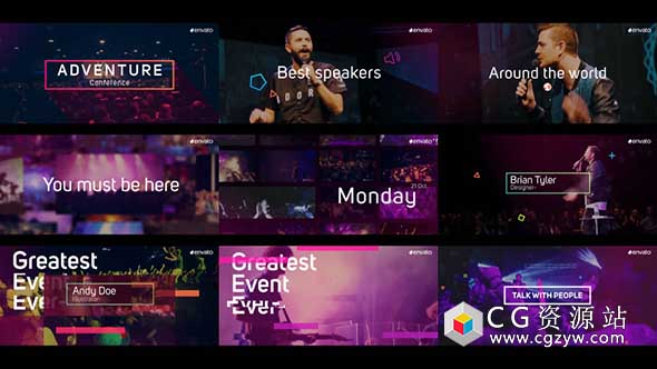 AE模板-现代商业会议企业活动假期介绍活动视频片头开场 Event Promo