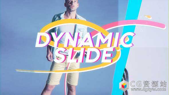 AE模板-动态幻灯片时尚文字标题图片展示 Dynamic Slideshow