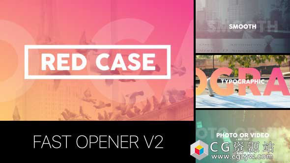 AE模板-动态快乐假期旅游快速图片视频展示开场 Fast Opener v2