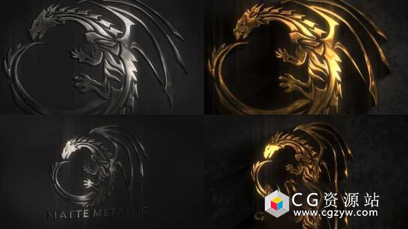 AE模板-三维金属质感标志Logo文字动画 Metal Logo